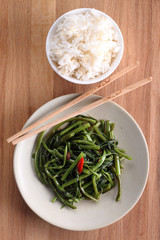 Stir fried of Water Spinach,
