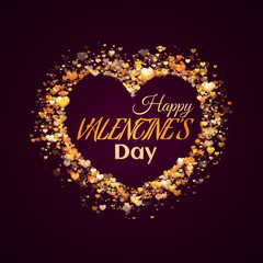 Happy valentine day. Heart with title. Vector illustration