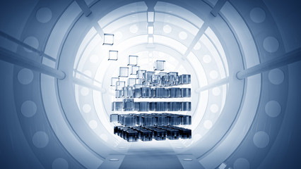 Cube in virtual room