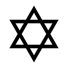 Naklejka premium Gwiazda Dawida - symbol płaskiej ikony judaizmu dla aplikacji i stron internetowych