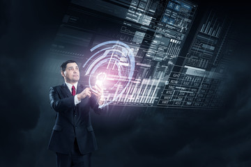 Businessman using mobile application