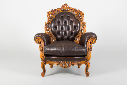 Antique luxury leather armchair