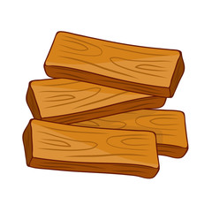 wood planks isolated illustration