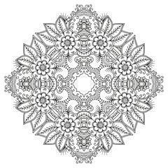 Vector henna tatoo mandala. Mehndi style.
