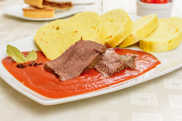 Czech tomato sauce with dumplings