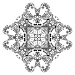 Vector henna tatoo mandala. Mehndi style.
