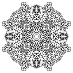 Vector henna tatoo mandala. Mehndi style.
