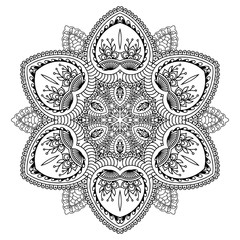 Vector henna tatoo mandala. Mehndi style.

