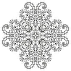 Vector henna tatoo mandala. Mehndi style.
