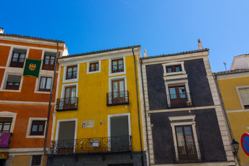 Typical colorful houses in the city of Cuenca, Spain