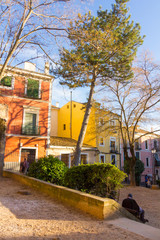 Typical streets and buildings of the famous city of Cuenca, Spain