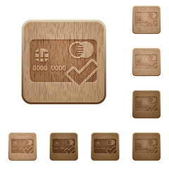 Accept credit card wooden buttons
