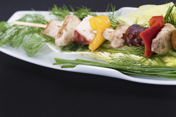 shish kebab from an octopus