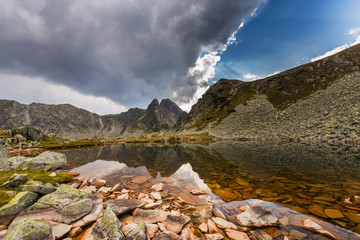 Beautiful mountain scenery in the Transylvanian Alps