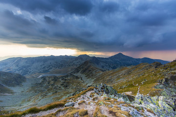 Beautiful mountain scenery in the Transylvanian Alps