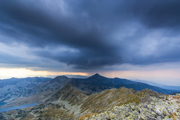 Beautiful mountain scenery in the Transylvanian Alps