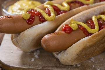 Hot Dog with ketchup and mustard