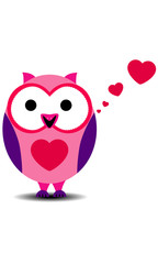 Cartoon owls in love. EPS 10.