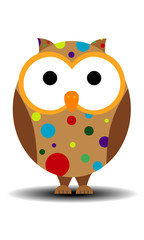 Cartoon owls with blobs. EPS 10.