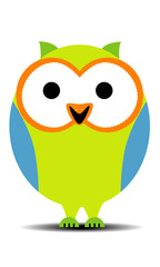 Cartoon cheerful owls. EPS 10.