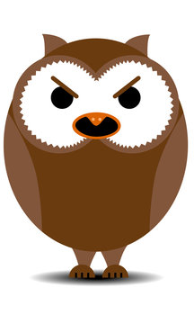Angry cartoon owl. EPS 10.