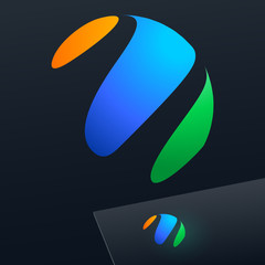 Abstract vector sign in sphere shape. Logo for Logotype for Ecology, Pharmacy, Cosmetic activity