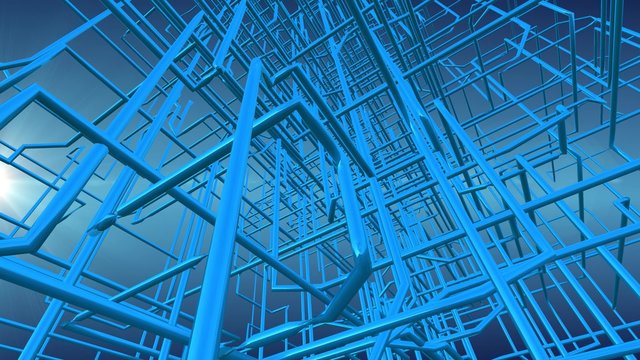 abstract network pipe line matrix structure