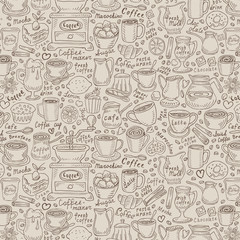 hand-drawn doodle coffee and tea. vector illustration