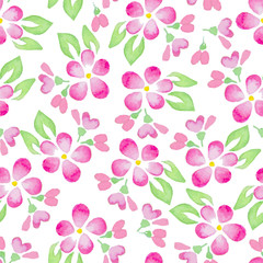 Obraz premium Seamless Patterns with watercolor flowers