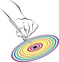 The middle of the color circle