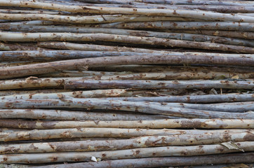 Lumber pile at construction site