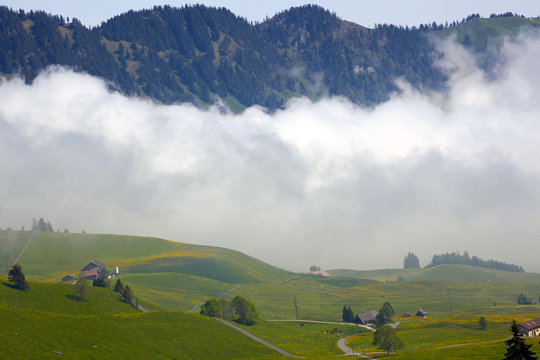 Mountain village in Swiss alps, Switzerland, Euripe