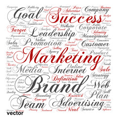 Vector conceptual business leadership word cloud