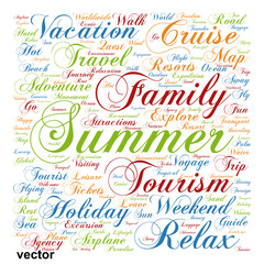 Vector conceptual tourism or travel  word cloud