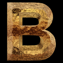 Yellow gold or golden fonts isoalted on black background