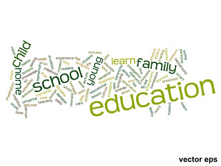 Vector conceptual education word cloud