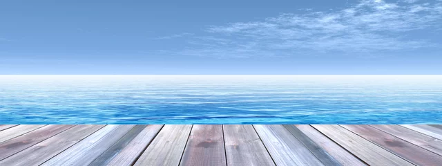 Foto auf Alu-Dibond Conceptual wood deck over sea and sky banner © high_resolution
