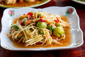 SOM-TAM, Thai food delicious, papaya salad with unique taste hot