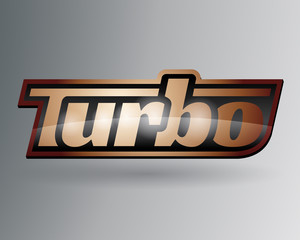 Vehicle turbo badge emblem. Vector design.