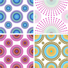 Fototapeta premium Set of four seamless patterns