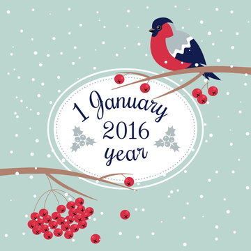 First january.Vector illustration.