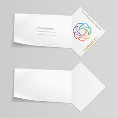 Fototapeta premium Paper banners with logo. Labels for your text. Ribbon, arrow view. Stationery. Vector isolated