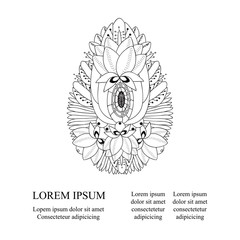 Stock vector isolated easter doodl egg with place for text.