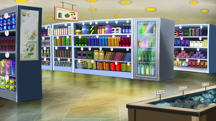 Supermarket interior. Image 01