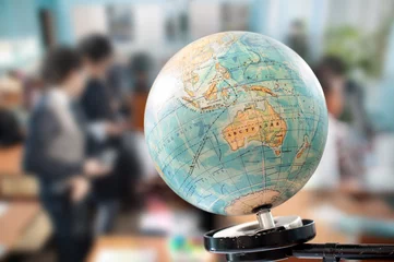Fotobehang the globe during geography class © German