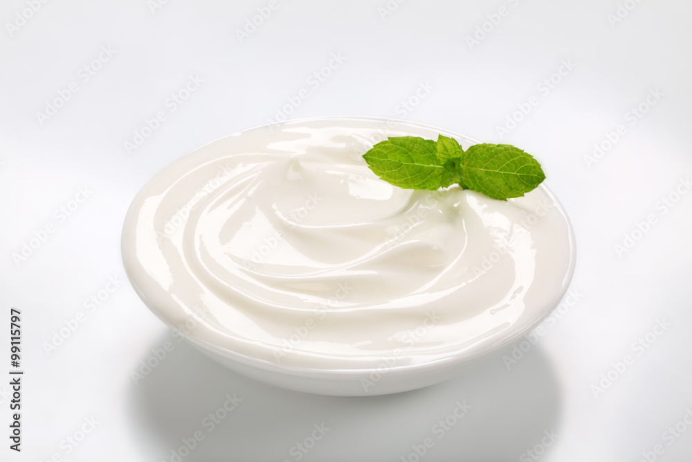 Wall mural white cream in a bowl