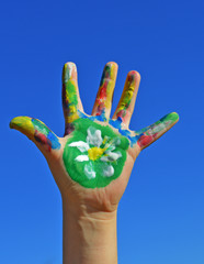 Painted kid hand