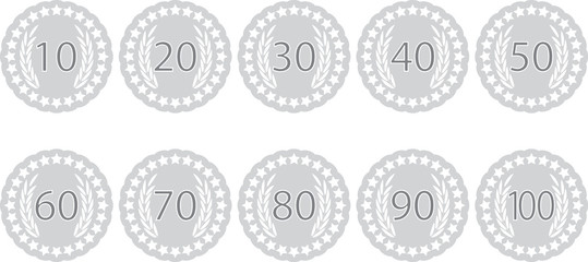 Emblem badge anniversaries set