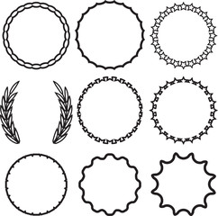 Frame round set decoration template