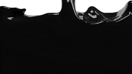 black paint fills up screen, isolated on white FULL HD with alpha channel